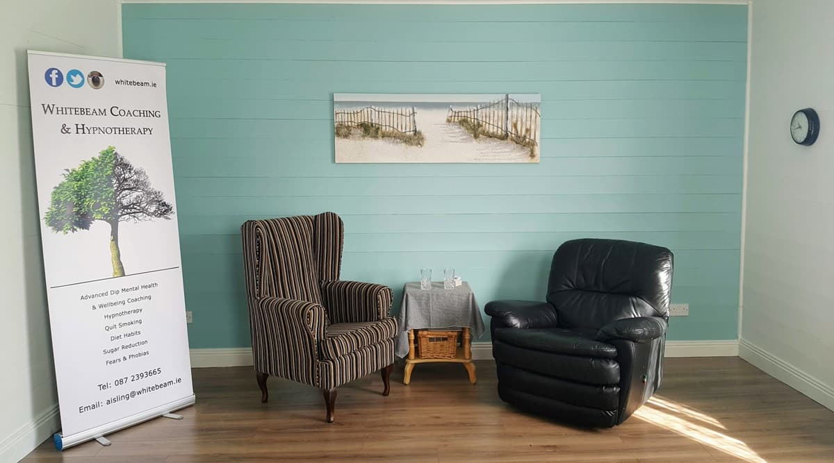 Whitebeam Coaching & Hypnotherapy practice room in Straboe, Co. Carlow